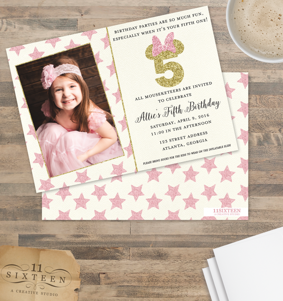 Bespoke Minnie Mouse Birthday Invitation